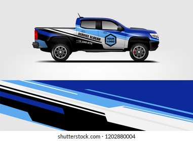 Truck wrap design. Wrap, sticker and decal design for company. Vector format