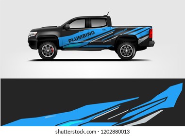 Truck wrap design. Wrap, sticker and decal design for company. Vector format