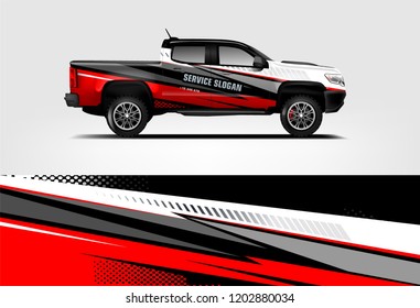 Truck wrap design. Wrap, sticker and decal design for company. Vector format