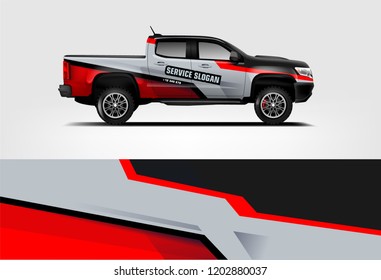 Truck wrap design. Wrap, sticker and decal design for company. Vector format