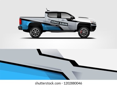 Truck wrap design. Wrap, sticker and decal design for company. Vector format