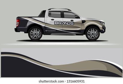 Truck wrap design. Wrap, sticker and decal design for company. Vector format