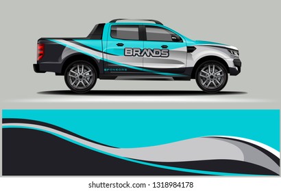Truck wrap design. Wrap, sticker and decal design for company. Vector format