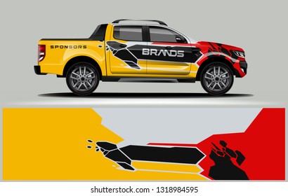 Truck wrap design. Wrap, sticker and decal design for company. Vector format