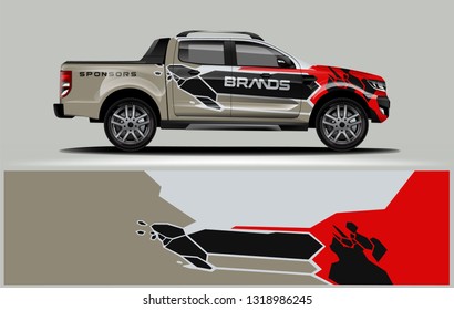 Truck wrap design. Wrap, sticker and decal design for company. Vector format