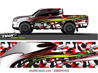 
truck wrap design vector. abstract background for vehicle vinyl branding