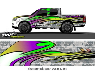 
truck wrap design vector. abstract background for vehicle vinyl branding