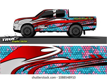 truck wrap design vector. abstract background for vehicle vinyl branding