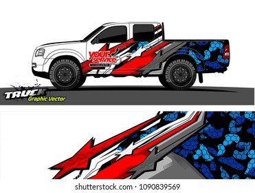 truck wrap design vector. abstract background for vehicle vinyl branding

