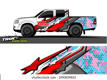 truck wrap design vector. abstract background for vehicle vinyl branding
