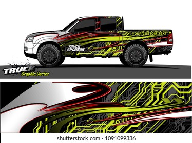 truck wrap design vector. abstract background for vehicle vinyl branding
