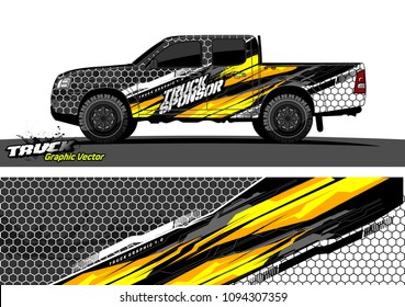 truck wrap design vector. abstract background for vehicle vinyl branding