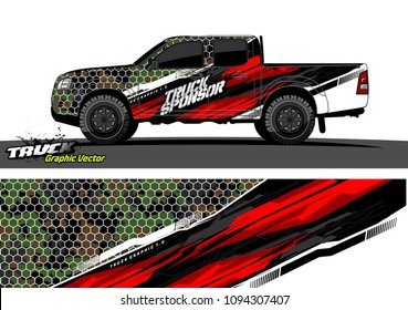 truck wrap design vector. abstract background for vehicle vinyl branding