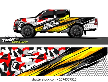 truck wrap design vector. abstract background for vehicle vinyl branding