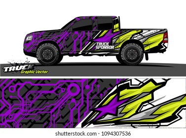 truck wrap design vector. abstract background for vehicle vinyl branding