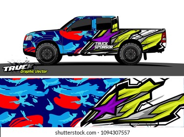 truck wrap design vector. abstract background for vehicle vinyl branding