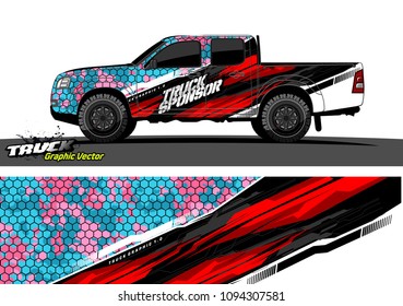 truck wrap design vector. abstract background for vehicle vinyl branding