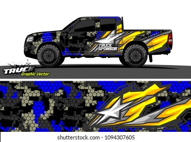 truck wrap design vector. abstract background for vehicle vinyl branding