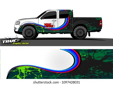 truck wrap design vector. abstract background for vehicle vinyl branding