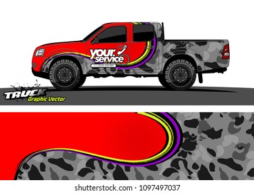 truck wrap design vector. abstract background for vehicle vinyl branding