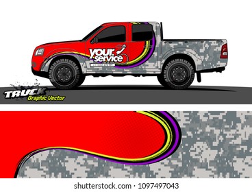 truck wrap design vector. abstract background for vehicle vinyl branding