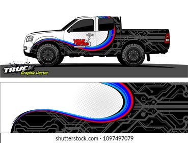 truck wrap design vector. abstract background for vehicle vinyl branding