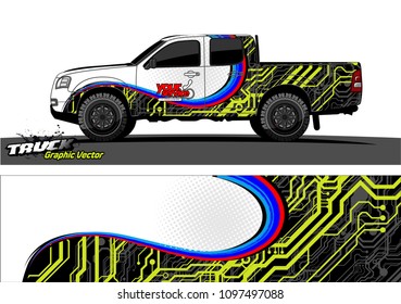 truck wrap design vector. abstract background for vehicle vinyl branding