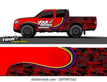 truck wrap design vector. abstract background for vehicle vinyl branding