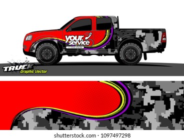 truck wrap design vector. abstract background for vehicle vinyl branding
