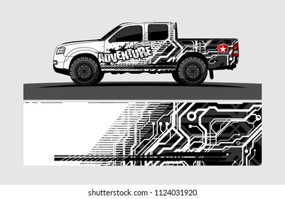 truck wrap design vector. abstract background for vehicle vinyl branding