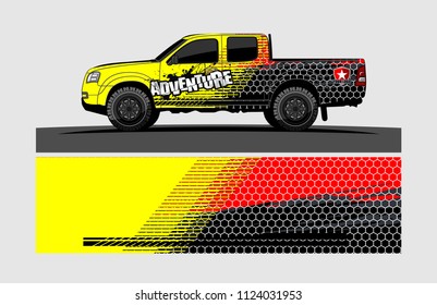 truck wrap design vector. abstract background for vehicle vinyl branding
