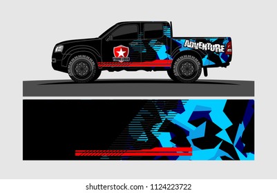 truck wrap design vector. abstract background for vehicle vinyl branding