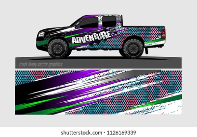 truck wrap design vector. abstract background for vehicle vinyl branding