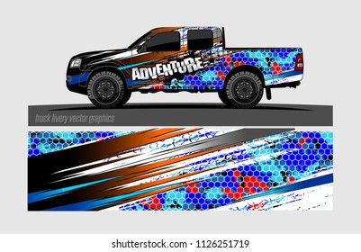 truck wrap design vector. abstract background for vehicle vinyl branding