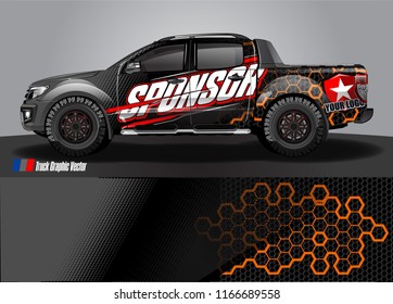 truck wrap design vector. abstract background for vehicle decal vinyl branding