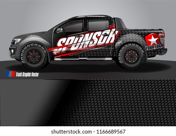 truck wrap design vector. abstract background for vehicle decal vinyl branding