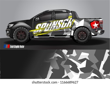 truck wrap design vector. abstract background for vehicle decal vinyl branding