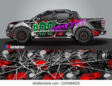 truck wrap design vector. abstract background for vehicle vinyl branding