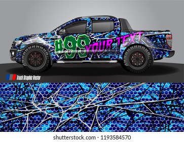 truck wrap design vector. abstract background for vehicle vinyl branding