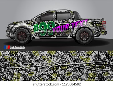 truck wrap design vector. abstract background for vehicle vinyl branding