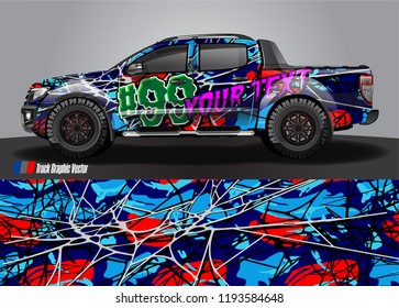 truck wrap design vector. abstract background for vehicle vinyl branding