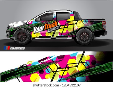 truck wrap design vector. abstract background for vehicle vinyl branding
