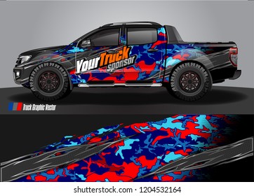 truck wrap design vector. abstract background for vehicle vinyl branding