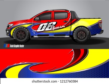 truck wrap design vector. abstract background for vehicle vinyl branding