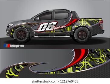 truck wrap design vector. abstract background for vehicle vinyl branding