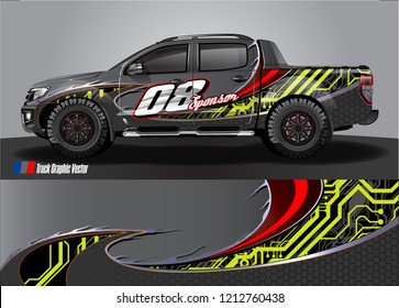 truck wrap design vector. abstract background for vehicle vinyl branding