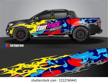 truck wrap design vector. abstract background for vehicle vinyl branding