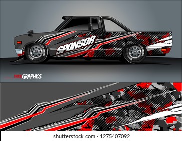 truck wrap design vector. abstract decal background for car, van, and other vehicle vinyl branding