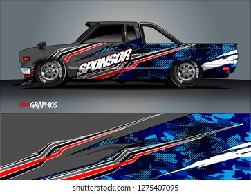 truck wrap design vector. abstract decal background for car, van, and other vehicle vinyl branding