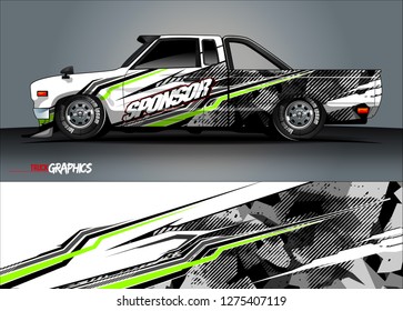 truck wrap design vector. abstract decal background for car, van, and other vehicle vinyl branding